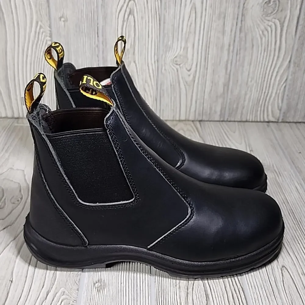 Oliver Elastic Sided Chelsea Leather Black Boots Steel Toe Mens Size 10 NEW